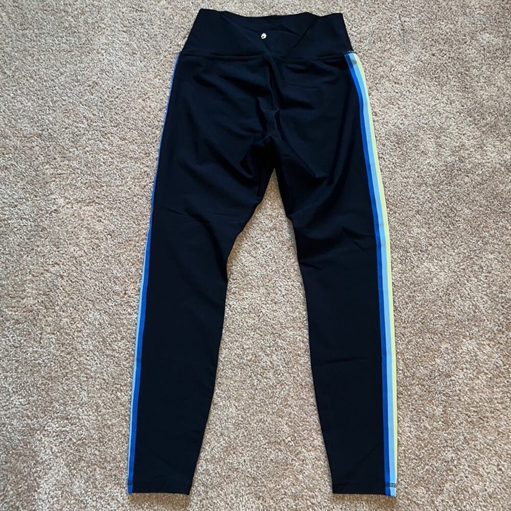 Spiritual Gangster Rainbow Striped Leggings Size M - Picture 5 of 8